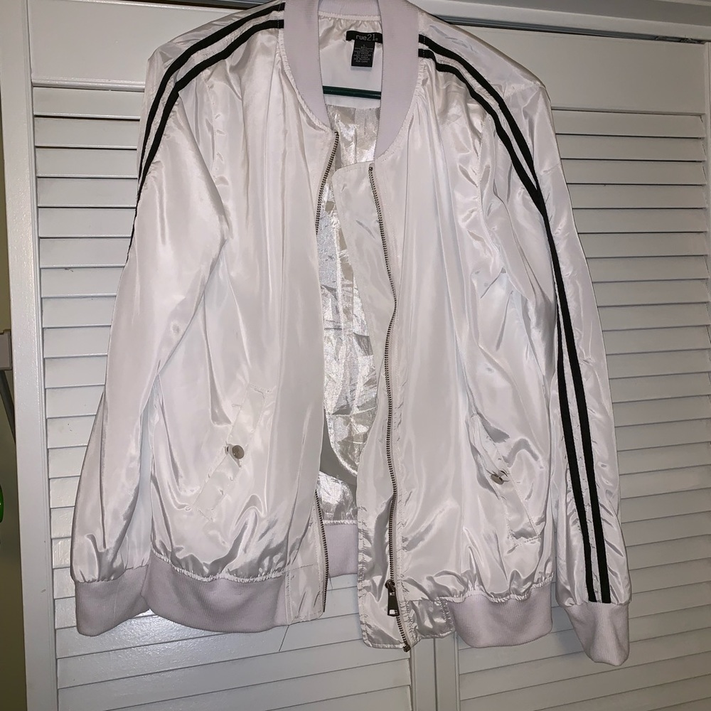 White bomber jacket